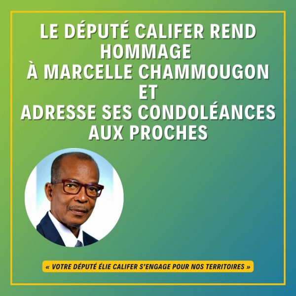 Le Député Califer Rend Hommage À Marcelle Chammougon Et Adresse Ses Condoléances Aux Proches